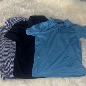 Set of Three Polo Shirts - Light Blue, Navy, Striped